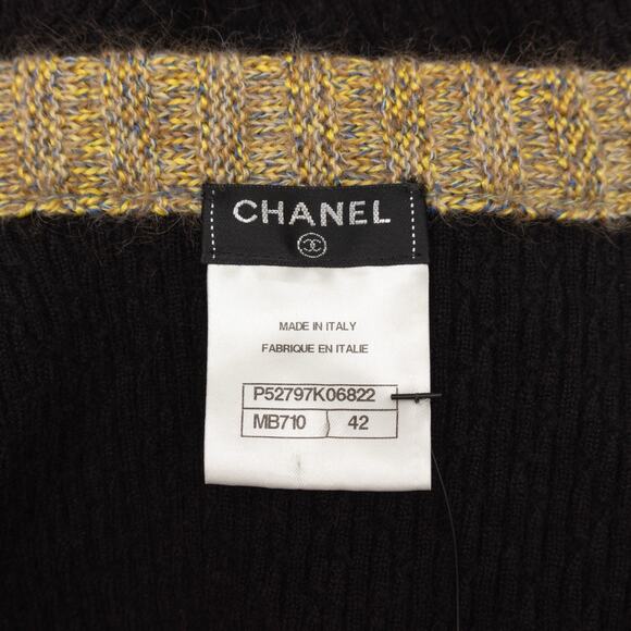 CHANEL Runway F/W 2015 Brasserie Black Gold Silk Cashmere 15K Cardigan FR42 - Picture 12 of 16